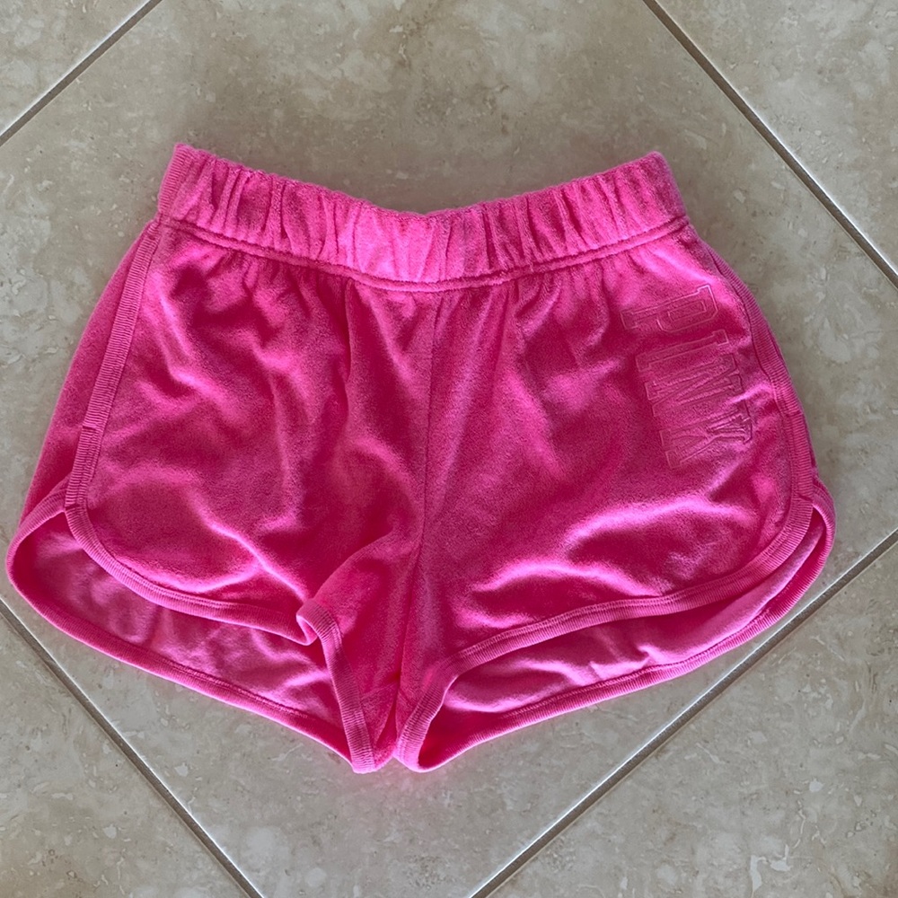 Victoria’s Secret Hot Pink Varsity Terry Cloth shorts